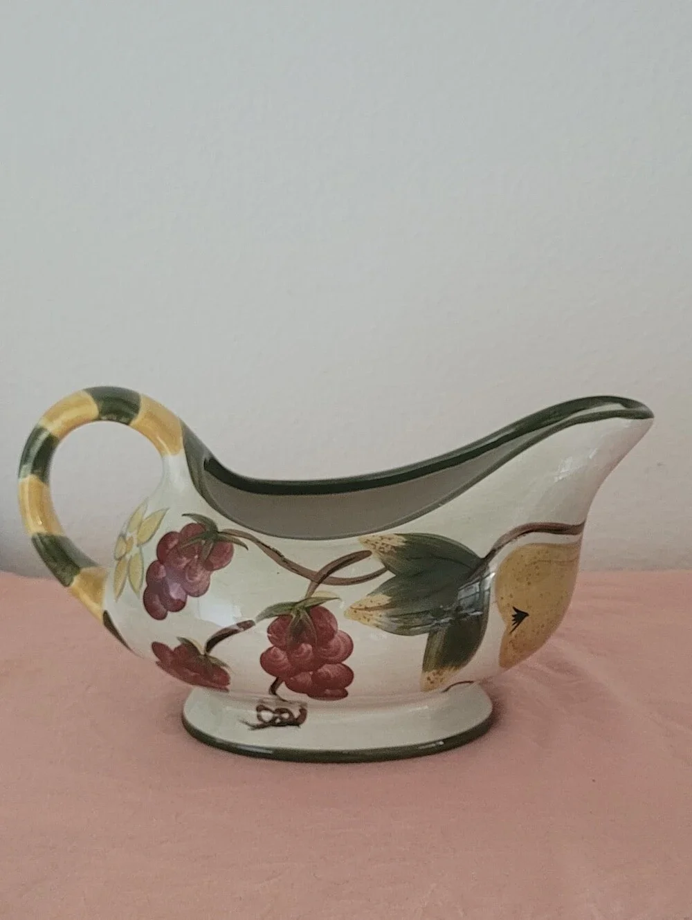 Tabletops Lifestyles Fruit Medley Handpainted Gravy Boat Vintage